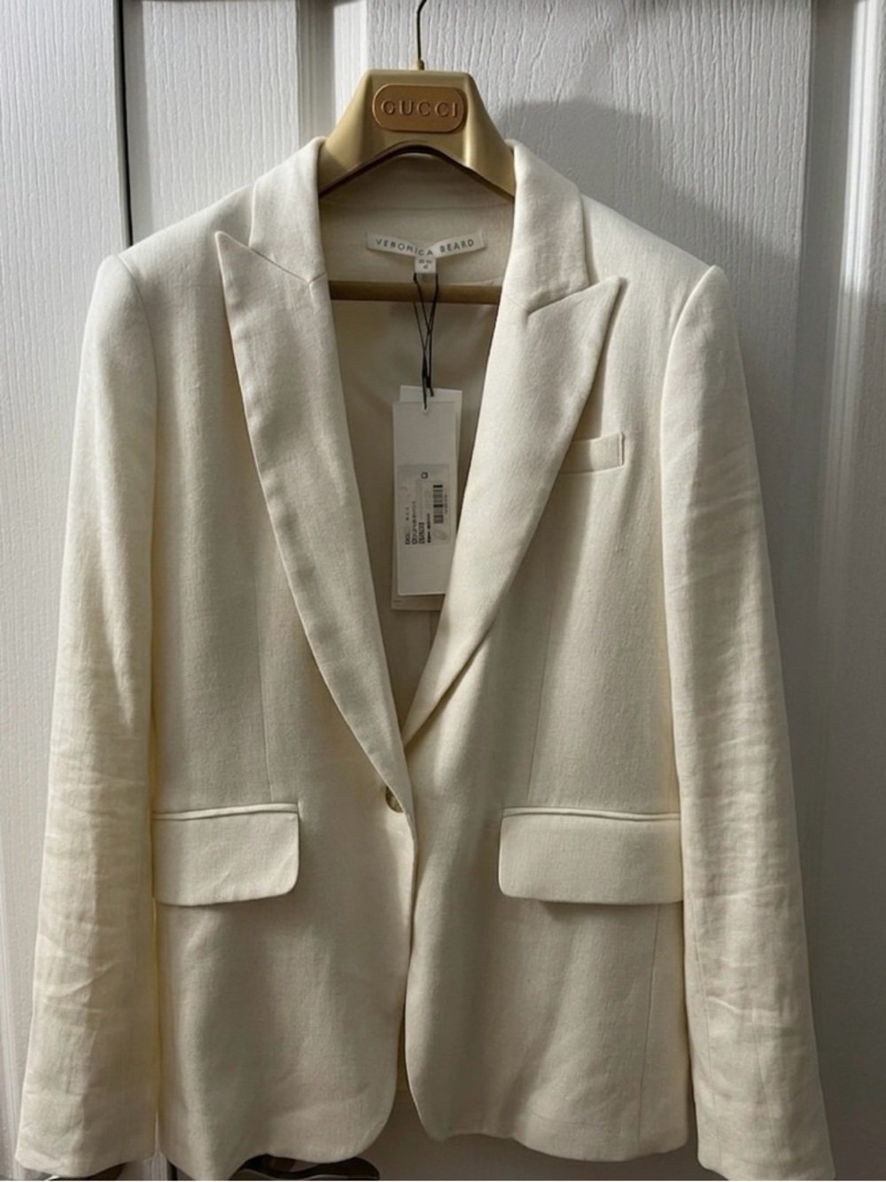Veronica Beard Linen Blend Cutway Dickey Blazer - Picture 4 of 6
